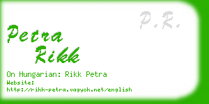 petra rikk business card